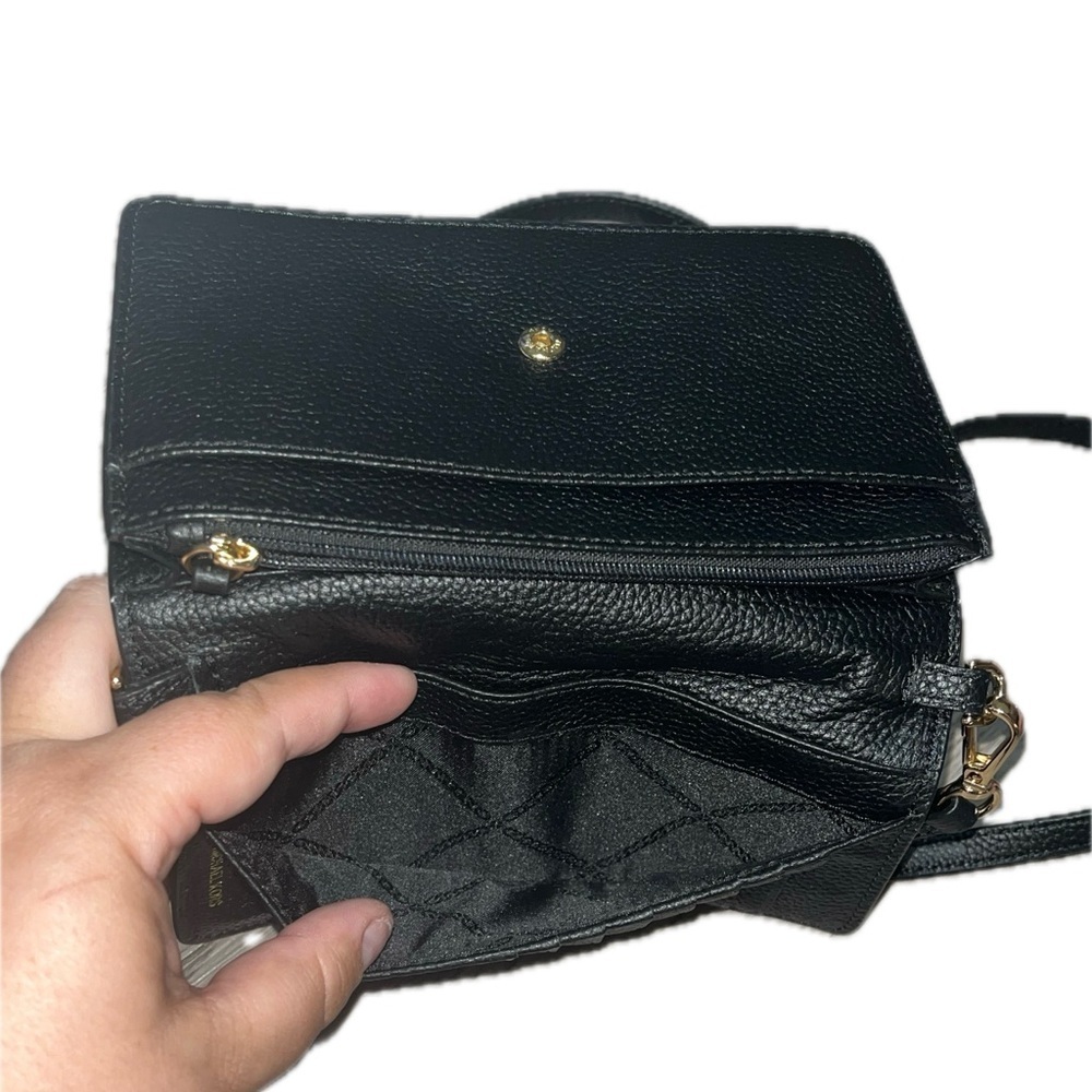 Michael Kors Black Crossbody Bag with Gold Accents